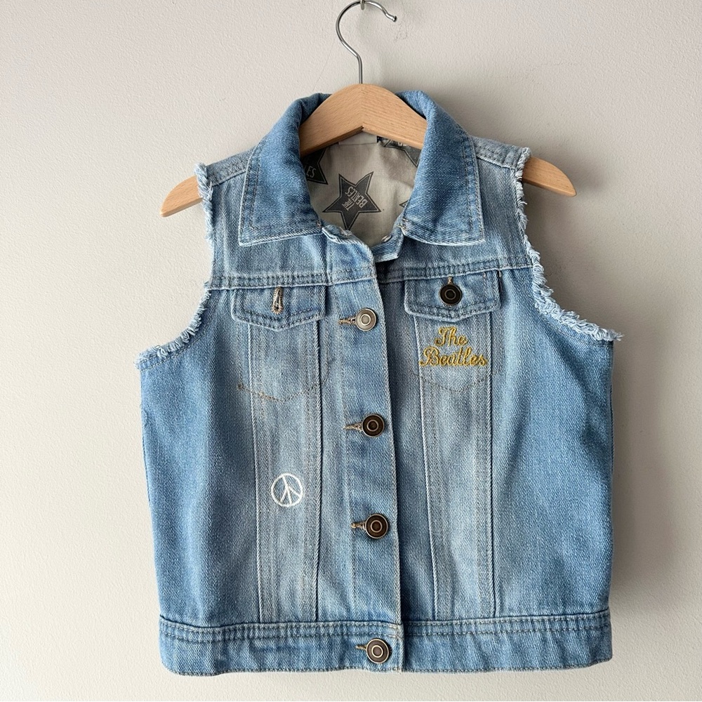 Junk Food The Beatles Embroidered Denim Vest